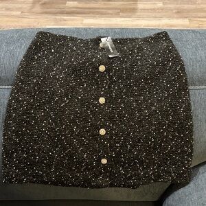 Black and White Tweed Mini Skirt